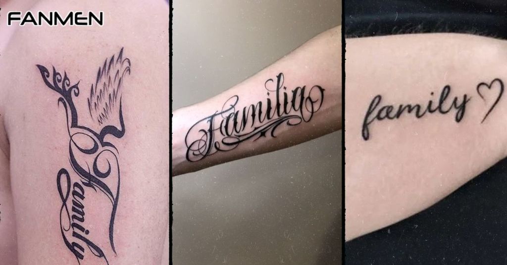 Hình xăm chữ family đẹp cho nam ở tay mẫu 4