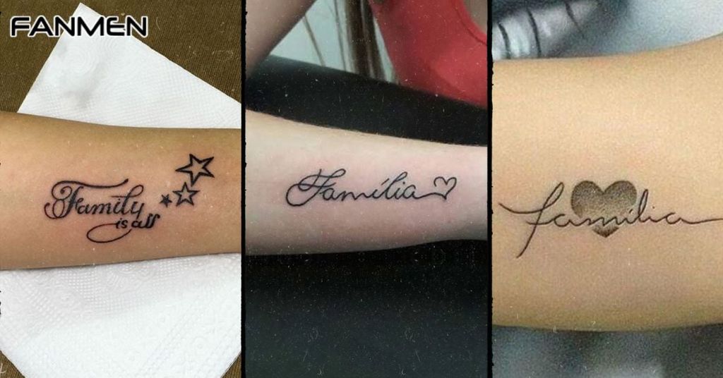 Hình xăm chữ family đẹp cho nam ở tay mẫu 5