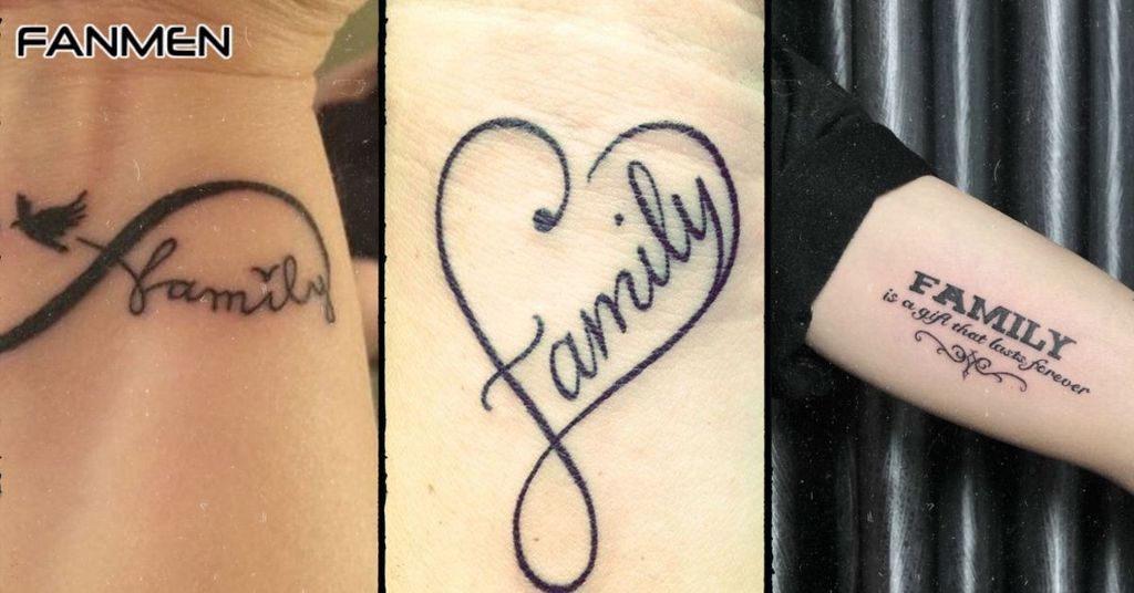 Hình xăm chữ family đẹp cho nam ở tay mẫu 6