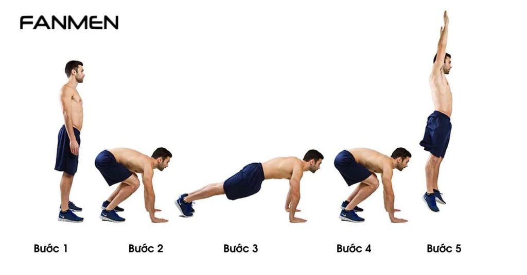 Bài tập ép cân cho nam burpee