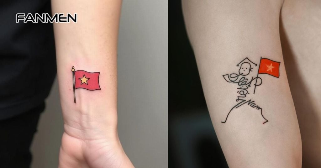 Hình Xăm Bản Đồ Việt Nam Kết Hợp Biểu Tượng 3
