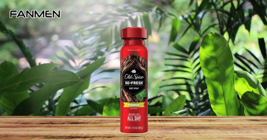 Body mist cho nam Old Spice hương cam và bạc hà