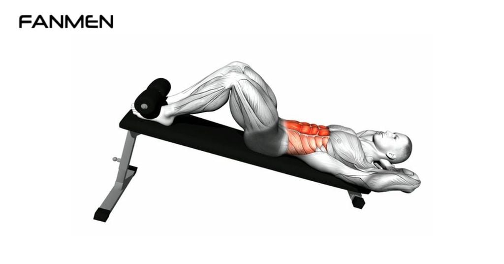 Bài tập bụng cho nam tại phòng gym: Decline Crunches