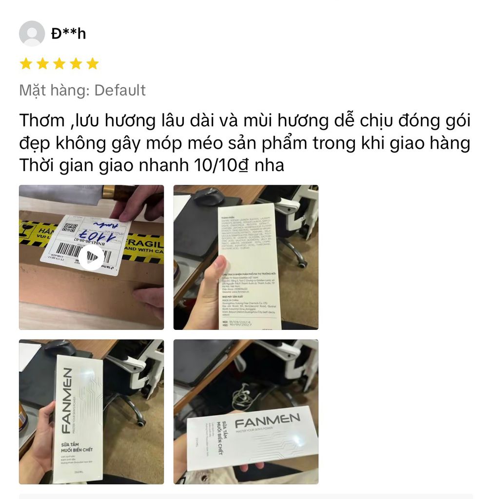sữa tắm Fanmen có tốt không