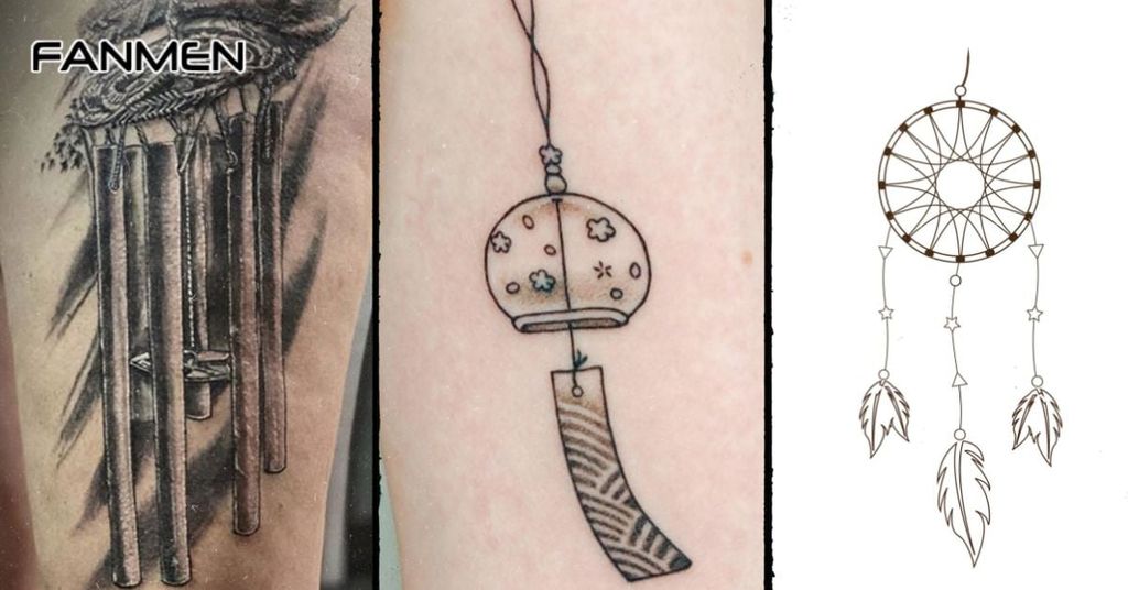 Hình xăm chuông gió cho nam ở trước ngực, hông&nbsp;mẫu 2