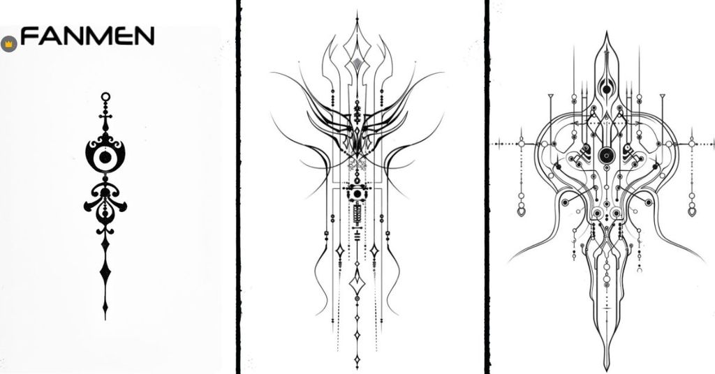 Hình xăm chuông gió cho nam ở trước ngực, hông&nbsp;mẫu 5