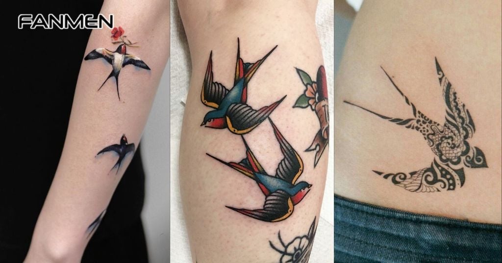 Hình Xăm Chim Én Kết Hợp Yếu Tố Khác 3
