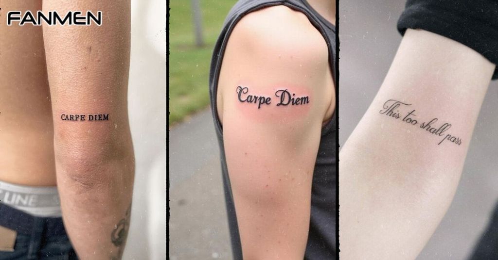 Hình xăm chữ đẹp cho nam ở bắp tay mẫu 2