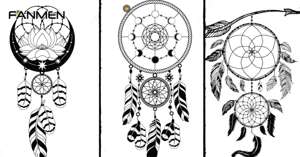 Hình xăm chuông gió cho nam ở lưng mẫu 1