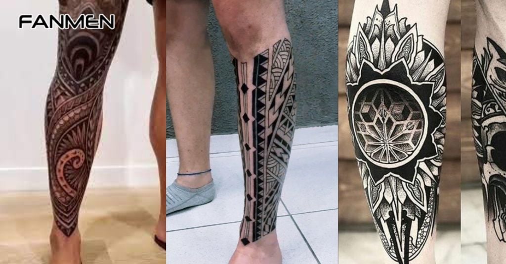 Hình Xăm Full Chân Phong Cách Hình Học 1