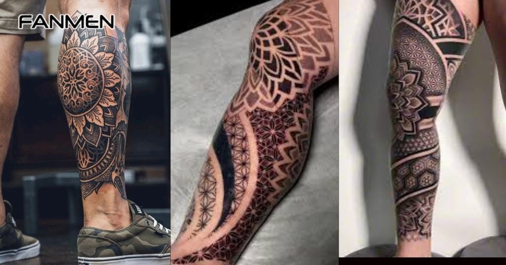 Hình Xăm Full Chân Phong Cách Hình Học 4