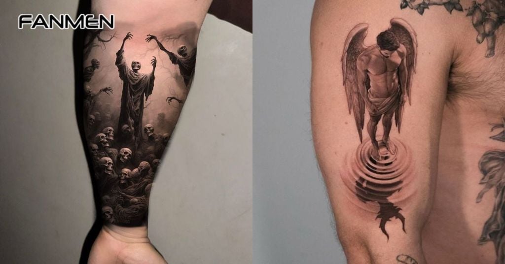 Hình xăm 3D nghệ thuật trừu tượng và ảo ảnh 6