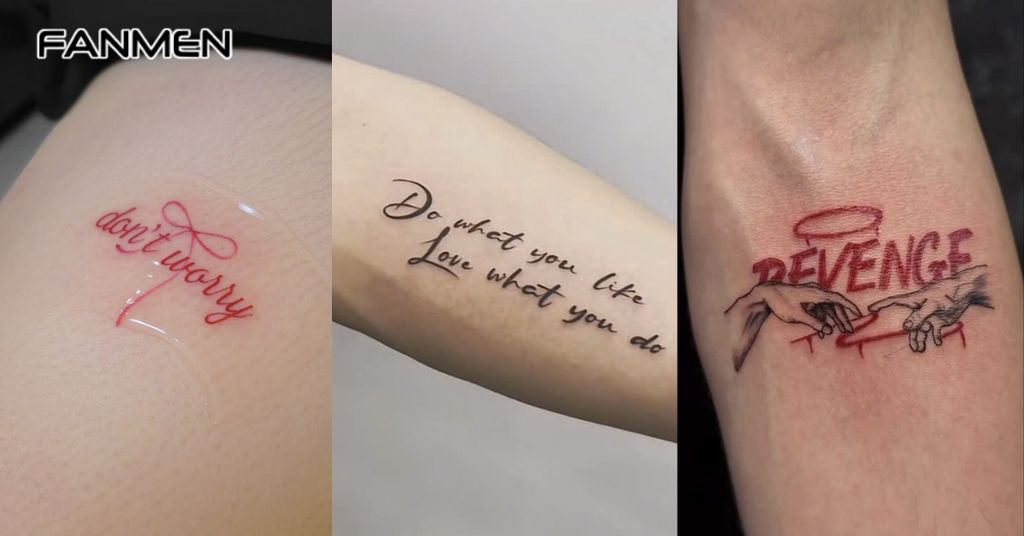 Hình xăm buồn kết hợp chữ viết 2