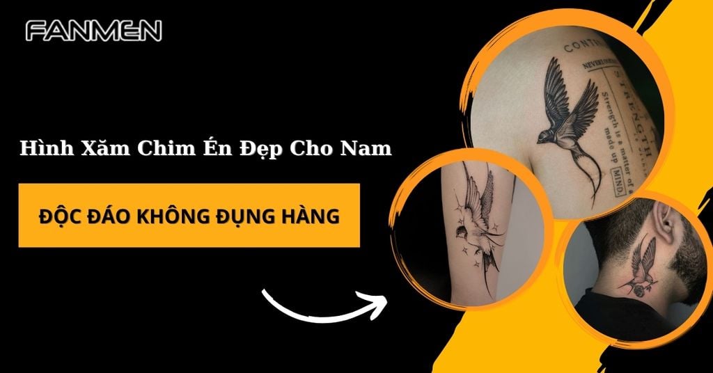 Hình xăm chim én đẹp cho nam
