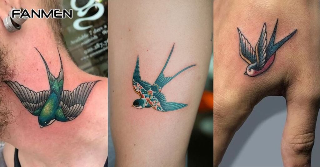 Hình Xăm Chim Én Màu Sắc 3