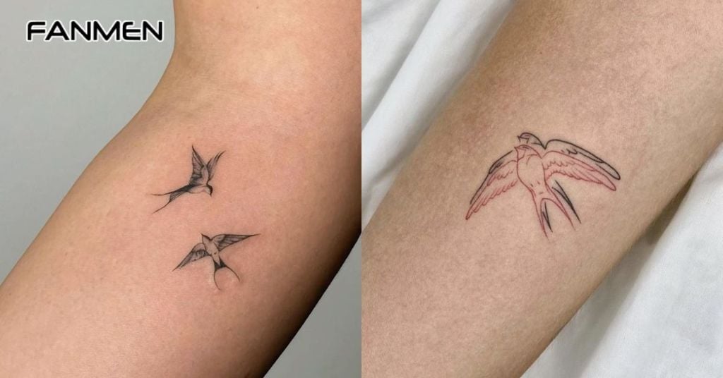 Hình xăm chim én tối giản 5