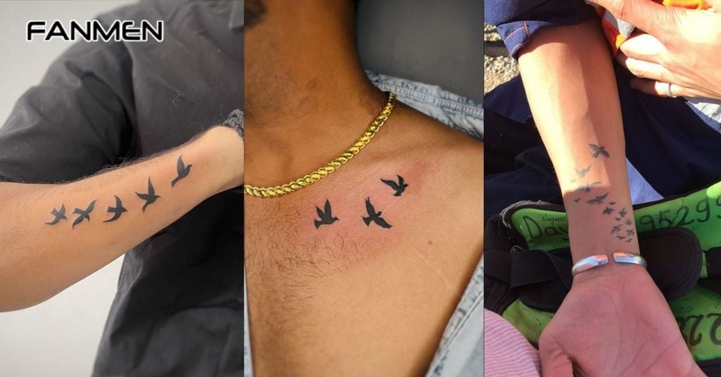 Hình Xăm Chim Én Tối Giản