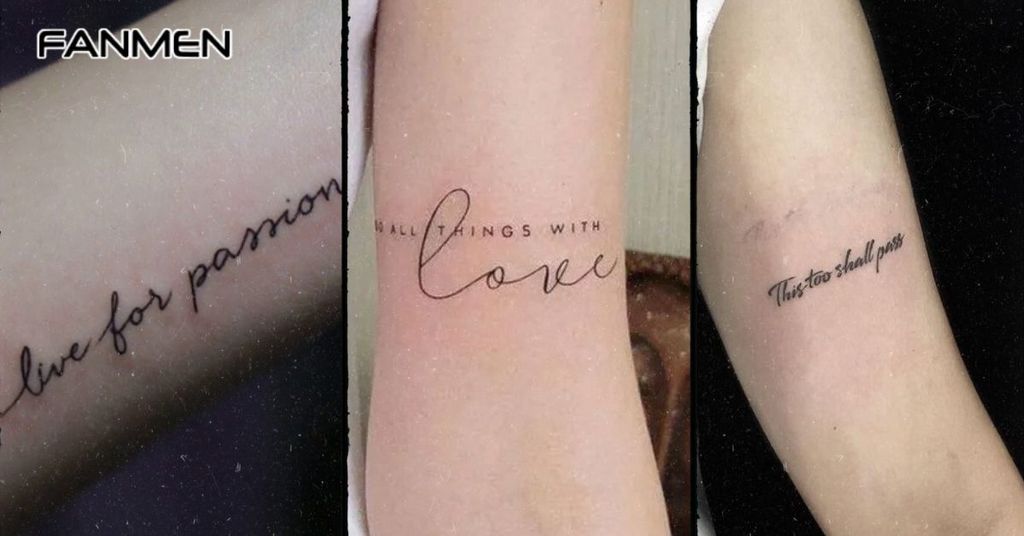 Hình xăm chữ cánh tay nam mẫu 11