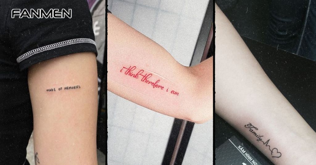 Hình xăm chữ cánh tay nam mẫu 5