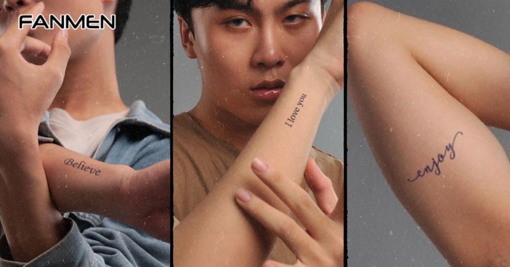 Hình xăm chữ cánh tay nam mẫu 7