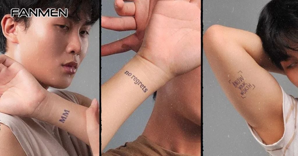 Hình xăm chữ cánh tay nam mẫu 8