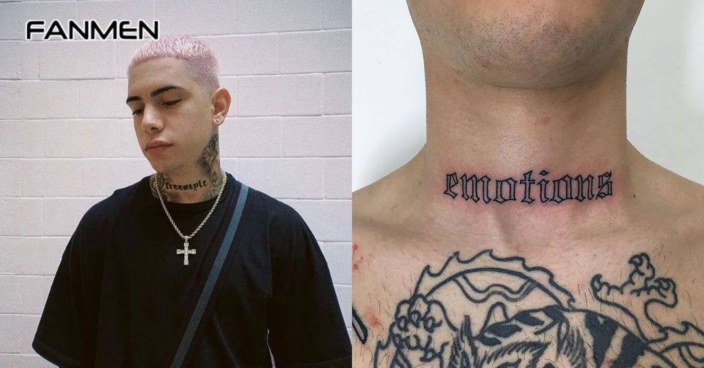 Hình xăm chữ ở cổ cho nam 13