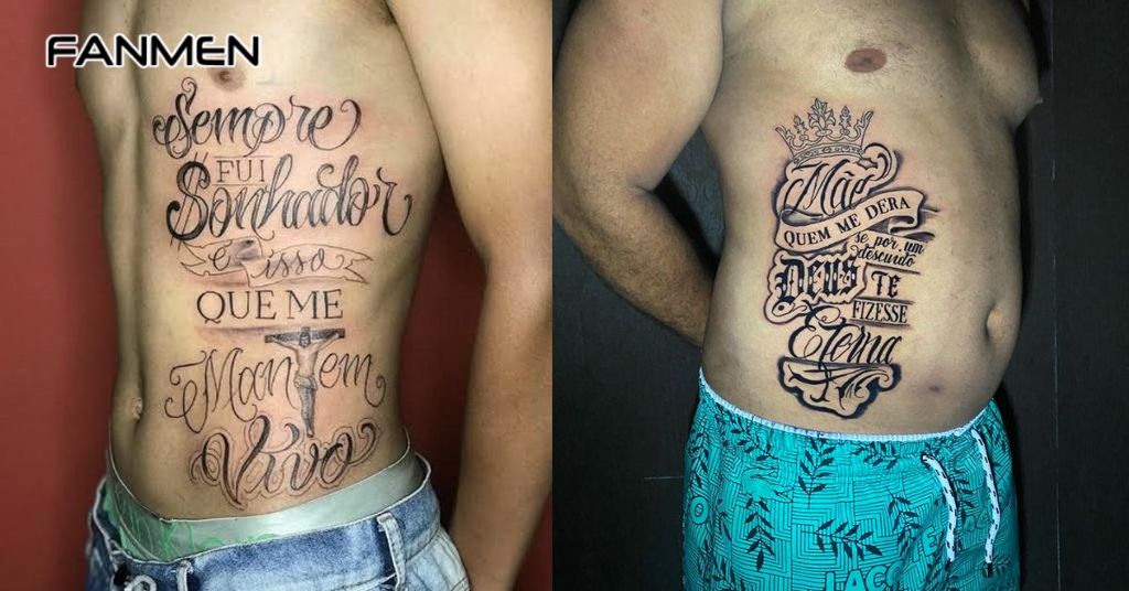 Hình xăm chữ ở hông nam 8
