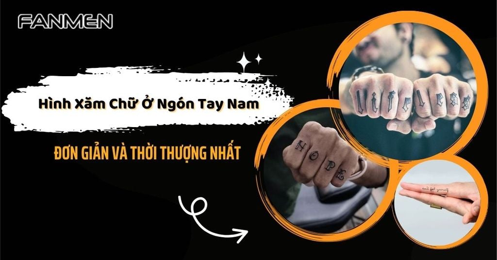 Hình xăm chữ ở ngón tay nam