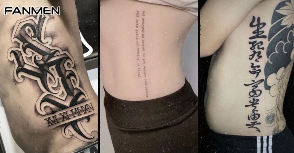 Hình xăm chữ ở sườn cho nam mẫu 4