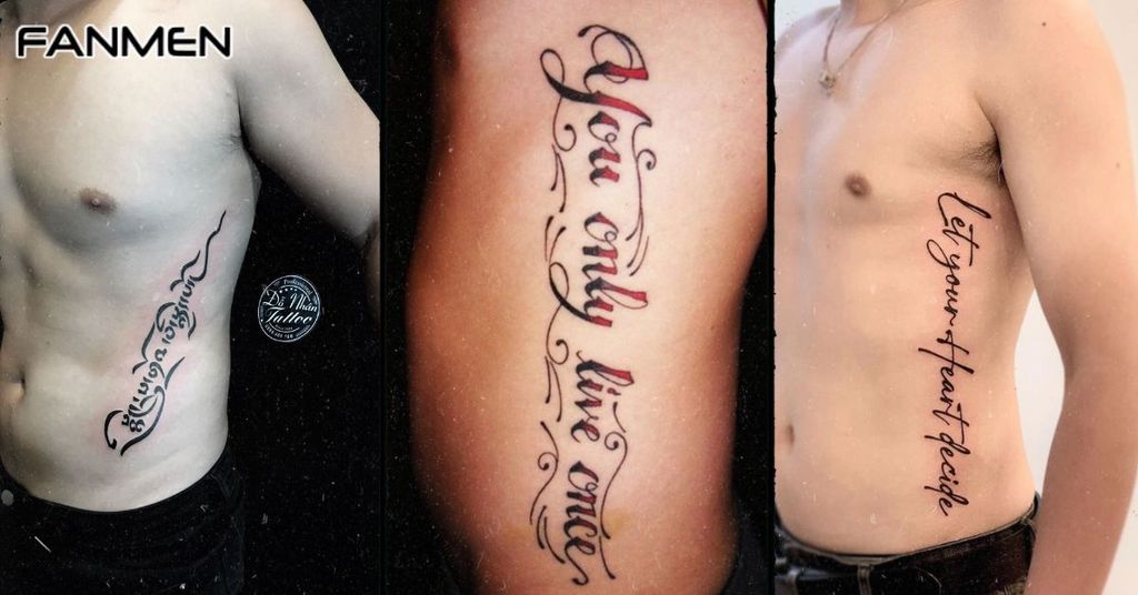 Hình xăm chữ ở sườn cho nam mẫu 10