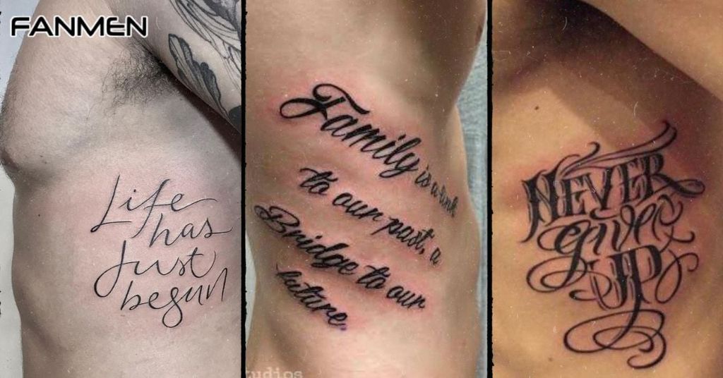 Hình xăm chữ ở sườn cho nam mẫu 14