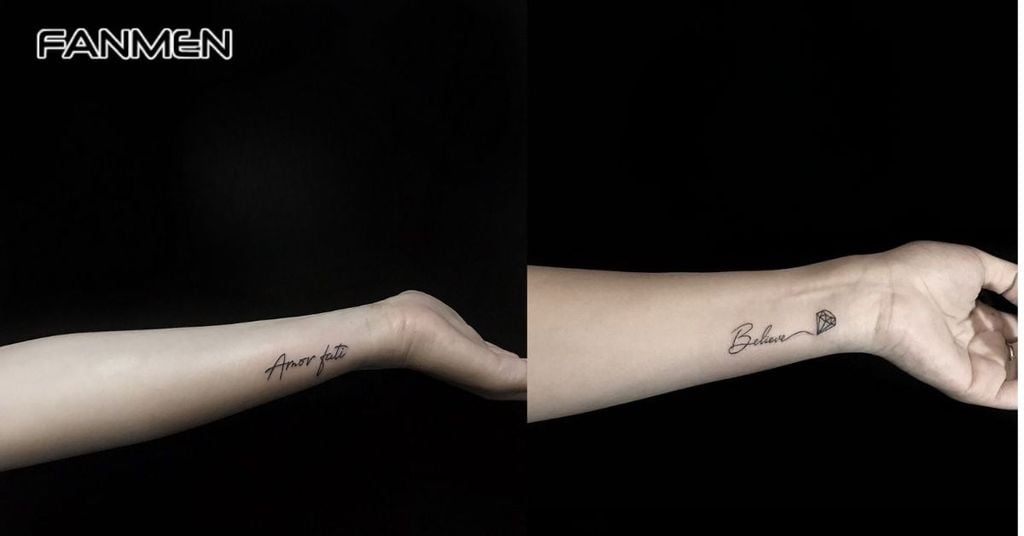 Hình xăm chữ ở cổ tay