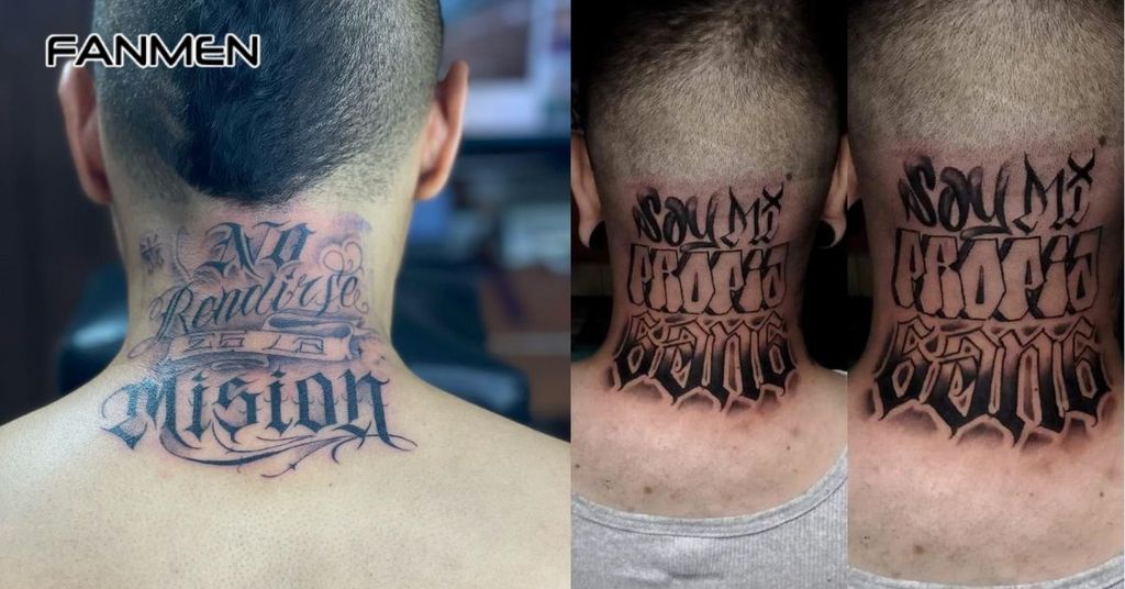 Hình xăm chữ sau gáy nam 12