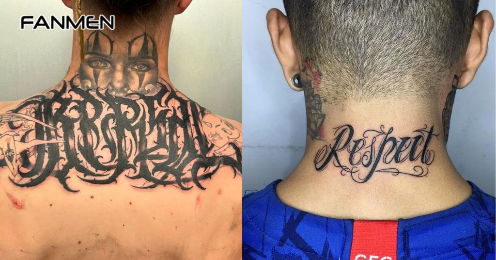 Hình xăm chữ sau gáy nam 8