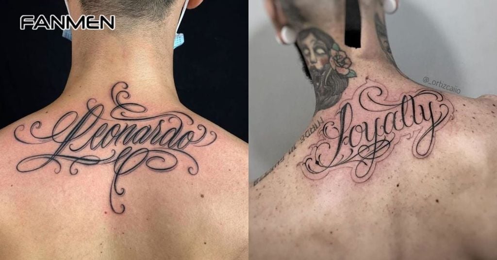 Hình xăm chữ sau gáy nam 9