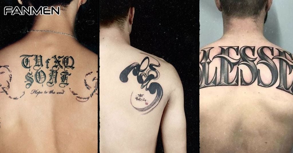 Hình xăm chữ sau lưng cho nam mẫu 2