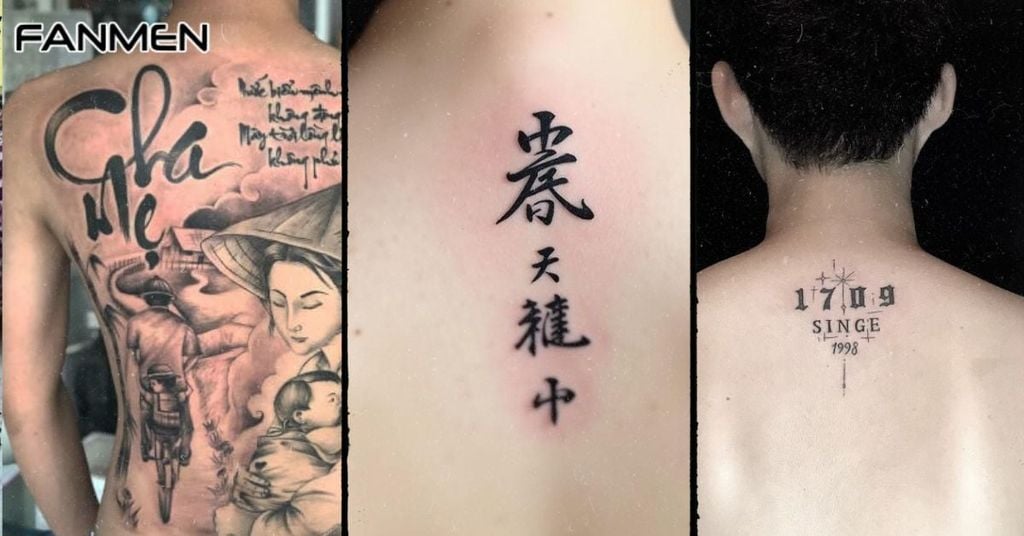 Hình xăm chữ sau lưng cho nam mẫu 3