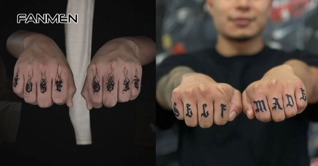 Hình xăm chữ và số ở ngón tay