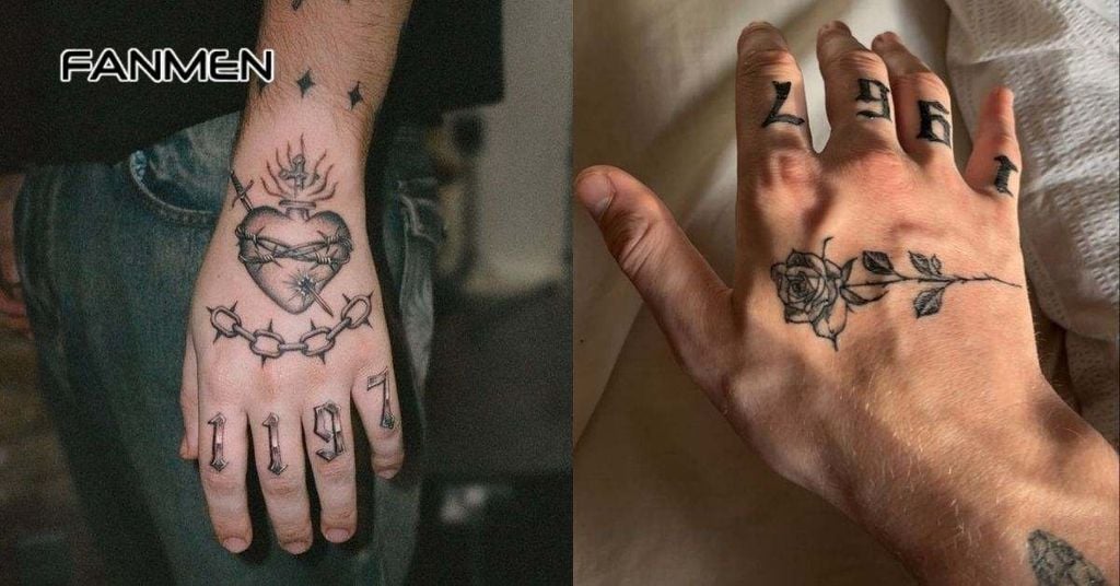 Hình xăm chữ và số ở ngón tay