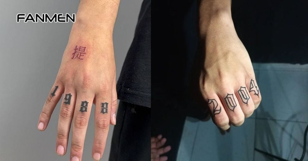 Hình xăm chữ và số ở ngón tay