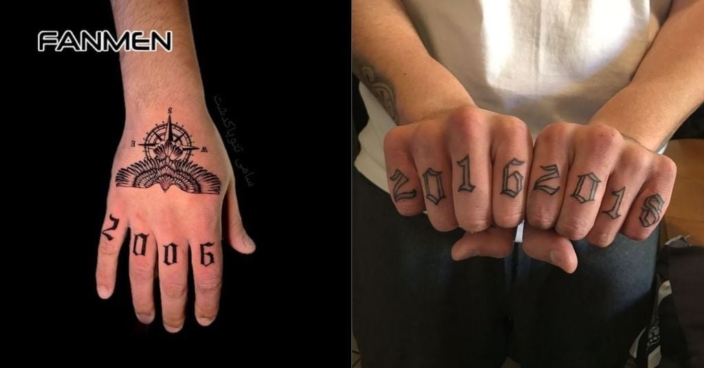 Hình xăm chữ và số ở ngón tay