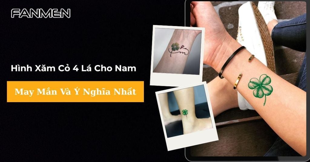 Hình xăm cỏ 4 lá cho nam
