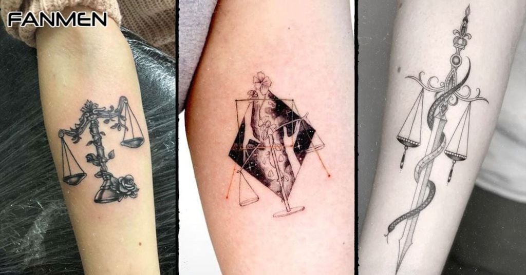 Hình Xăm Cung Thiên Bình Nam Mẫu 9