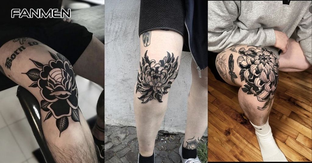 Hình xăm đầu gối các loài hoa 1