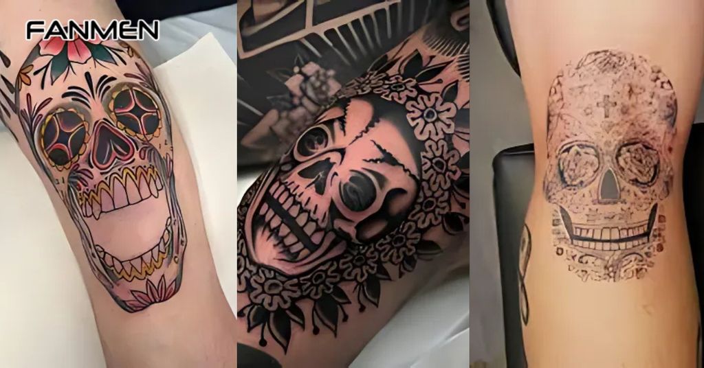 Hình xăm đầu gối đầu lâu 1