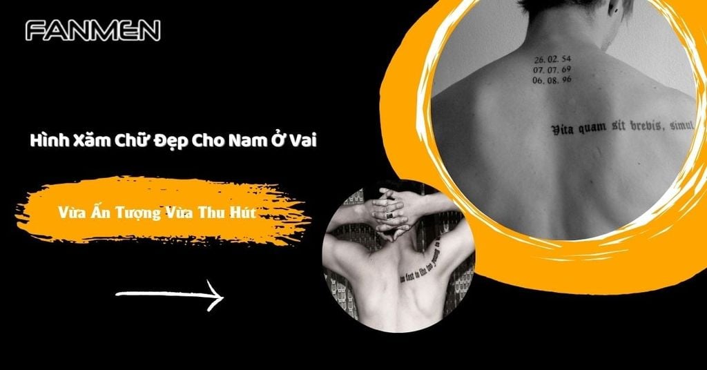 Hình xăm chữ đẹp cho nam ở vai