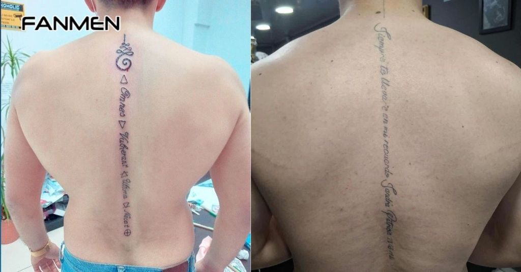 Hình xăm dọc sống lưng cho nam