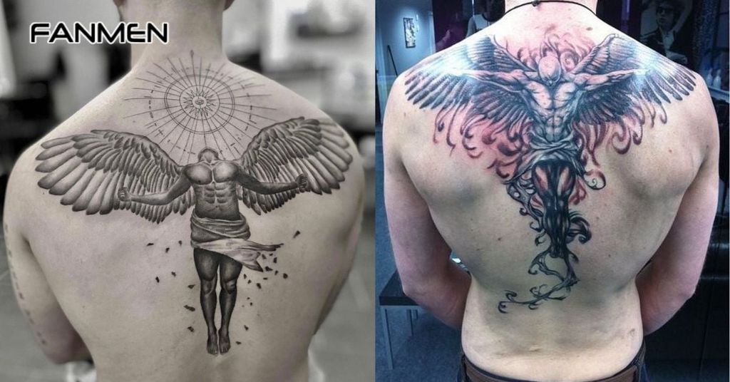 hình xăm đôi cánh sau lưng cho nam