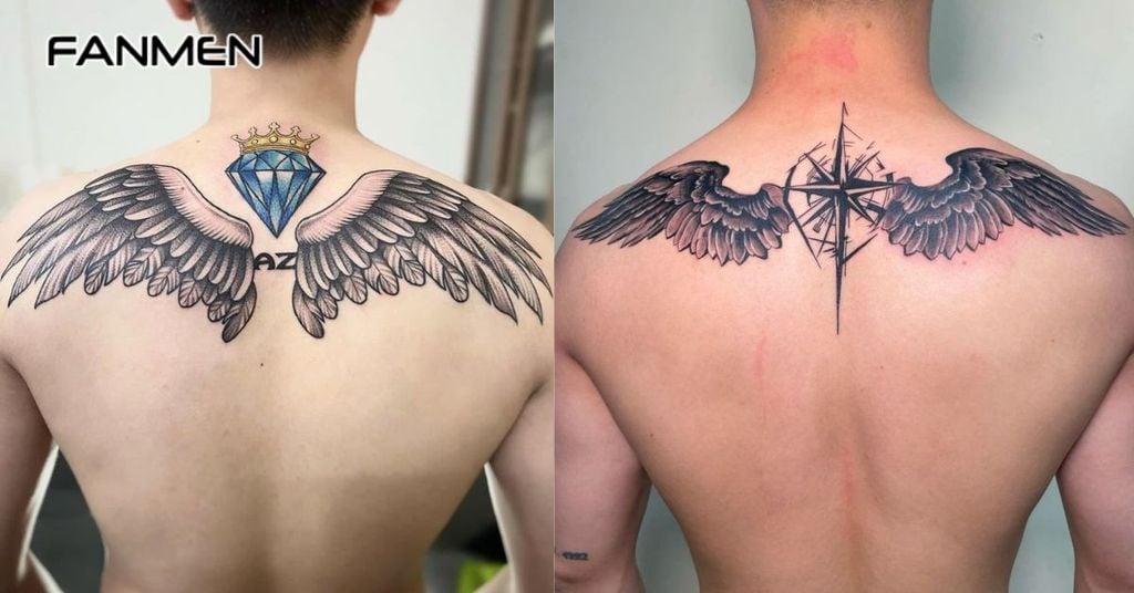 hình xăm đôi cánh sau lưng cho nam