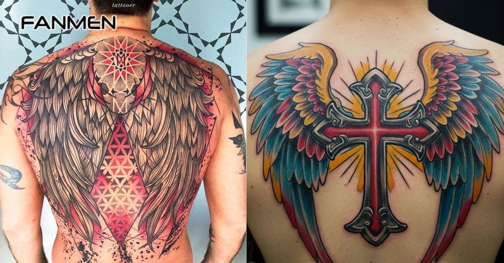 hình xăm đôi cánh sau lưng cho nam